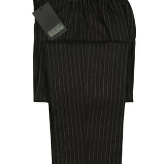 ARMANDO MARTILLO Boys Brown Stripe Wool Blend Flat Front Dress Pant