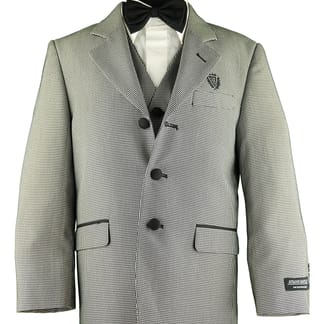 ARMANDO MARTILLO Boys Classic Fit Black Check Suit - 3 piece