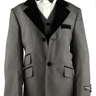 ARMANDO MARTILLO Boys Classic Fit Gray Suit - 3 Piece