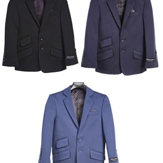 ARMANDO MARTILLO Boys CLASSIC FIT Microfiber Blend Stretch Solid Color Blazer