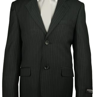 ARMANDO MARTILLO Boys Regular Fit Charcoal Pinstripe Suit
