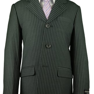 ARMANDO MARTILLO Boys Regular Fit Dark Greay Pinstripe Suit