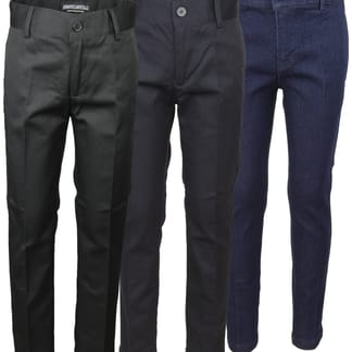 ARMANDO MARTILLO Boys Skinny Fit Adjustable Waist Brushed Cotton Blend Pants