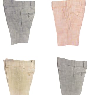ARMANDO MARTILLO Boys Slim Fit Adjustable Waist Textured Color Dress Shorts 582S