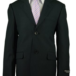 ARMANDO MARTILLO Boys Slim Fit Navy Pinstripe Suit - Pants With Adjustable Waist