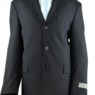 CALVIN Boys Classic Fit Navy Check Suit - Pleated Pants