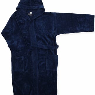 Comfort Zone Boy's Hooded Long-Sleeve Cotton Navy Bathrobe 6013