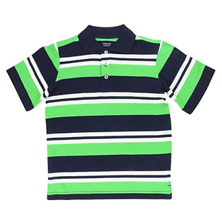 FRENCH TOAST Boys Cotton Green/Navy Short Sleeve Polo-Shirts