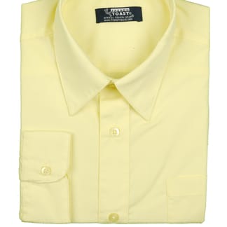FRENCH TOAST Boys Yellow Broadcloth Cotton Blend Long Sleeve Dress Shirt