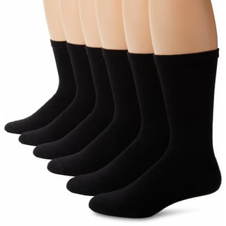 Hanes Men's Active Cushion Crew Socks 6-Pack - Black