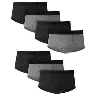 HANES MENS ULTIMATE BRIEF UNDERWEAR BLACK/GREY 7-PACK