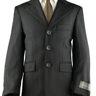 HART MARX SCHAFFNER Boys Classic Fit 100% Wool Brown Pinstripe Suit