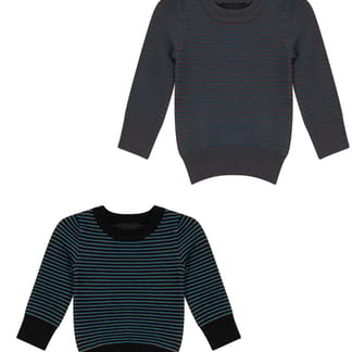 HOPSCOTCH Boys Microfiber Blend Striped Design Crew Neck Knit Sweater WB1CP4460