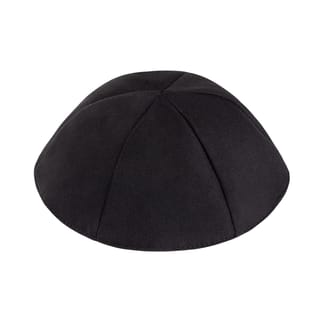 IKIPPAH BLACK TERYLENE 6 PANEL YARMULKE