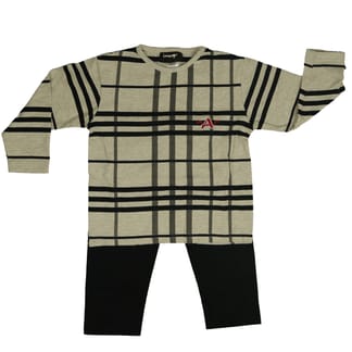 IMAGE Boys Black & Grey Top Solid Black Pants Pajama Set