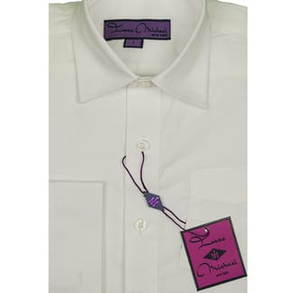 ISAAC MICHAEL Boys Classic Fit French Cuff White Dress Shirt 100% COTTON