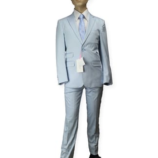 Isaac Mizrahi Boy's Cotton Skinny Light Blue Suit.