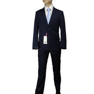 Isaac Mizrahi Boy's Cotton Skinny Navy Suit