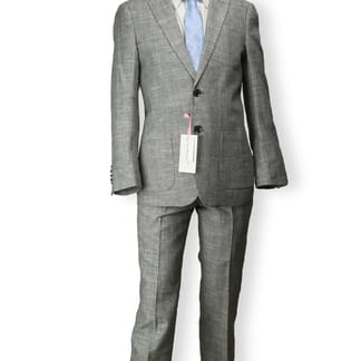 Isaac Mizrahi Boy's Linen Skinny Charcoal Suit
