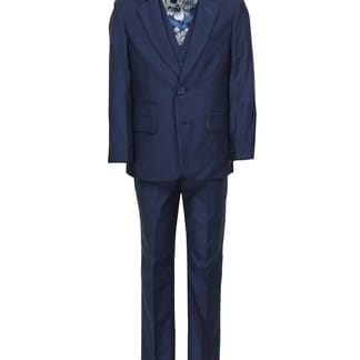 ANDREW MARC Boys Slim Fit Stretch Stripe Suit navy blue Boytique