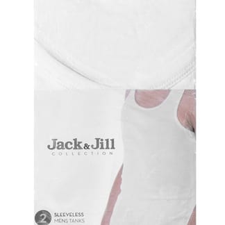 JACK & JILL Mens Undershirts Sleeveless 100% Cotton - Tank Top 2-Pack - 915