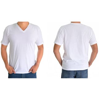 JACK & JILL Mens Undershirts V-neck 100% Cotton -2-Pack -