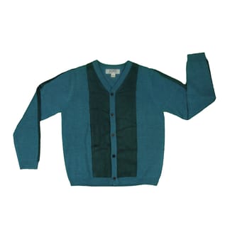 JAMIE Boys V-Neck Knit with Suede Cardigan