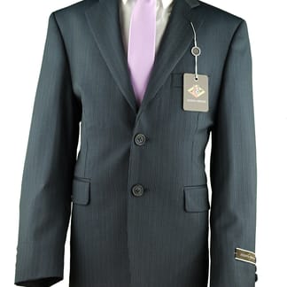JOSEPH ABBOUD Boys Classic Fit 100% Wool Navy Pinstripe Suit