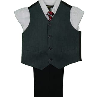KANI GOLD Boys Classic Fit Black Suit Vest With Pants
