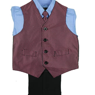 KANI GOLD Boys Classic Fit Red Design Dress Outfit - 4 Piece