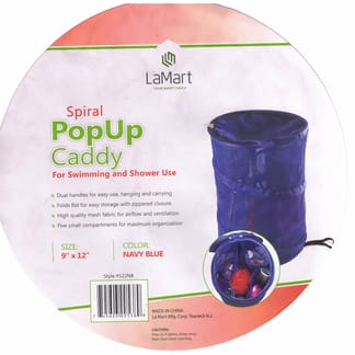 LA MART Spiral Popup Caddy For Swimming And Shower 9" x 12" - 3 Colors - 522