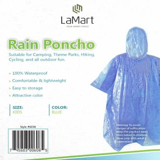 LAMART Kids Rain Blue Poncho 603k