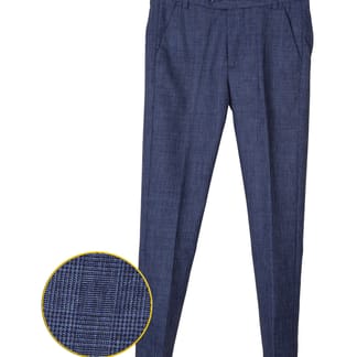 LEO & ZACHARY Boys Slim Fit Adjustable Waist Blue Plaid Dress Pants 470 870