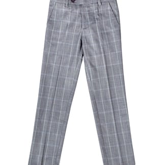 men's plaid dress pants slim fit Tallia Men's Slim Fit Plaid Wool Suit Dress Pants Grey Pink 30 x 32 main image 0