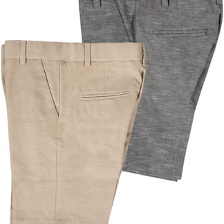 LEO & ZACHARY Boys Slim Fit Linen Look Texture Adjustable Waist Dress Shorts