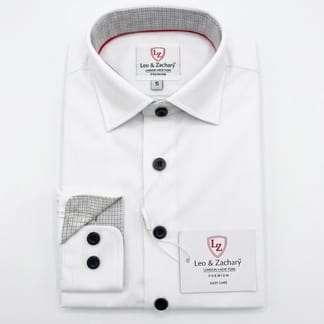 LEO & ZACHARY BOYS SLIM FIT LONG SLEEVE CONTRAST DRESS SHIRT