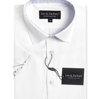 LEO & ZACHARY BOYS SLIM FIT S/S CONTRAST DRESS SHIRT - 5931