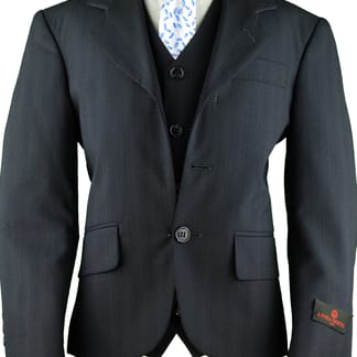 LINEA GIOTTO Boys Classic Fit Navy Suit - 3 piece - Pleated Pants