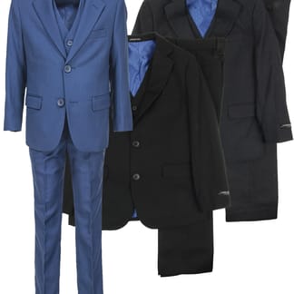 ISAAC MIZRAHI Boys Slim Fit Dotted Suit - 3 piece - Navy