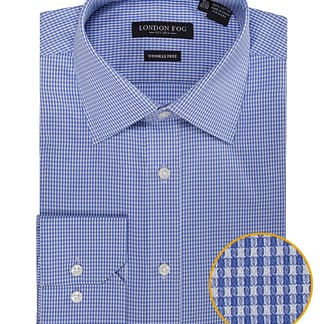 LONDON FOG Men Slim Fit 100% Cotton Wrinkle Free Check Shirt - blue - Boytique % LONDON FOG Men Slim Fit 100% Cotton Wrinkle Free Check Shirt - blue - Boytique %