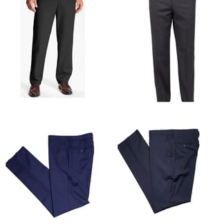 MANTONI Mens Slim Fit 100% Wool Dress Pants - Unfinished Bottom