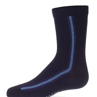 MEMOI BOYS SIDE STRIPE COTTON BLEND CREW SOCKS - MK-160