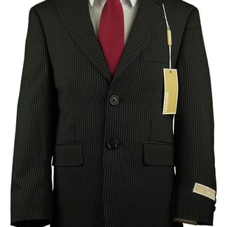 MICHAEL KORS Boys Classic Fit Black Stripe Suit - Breastred Suit