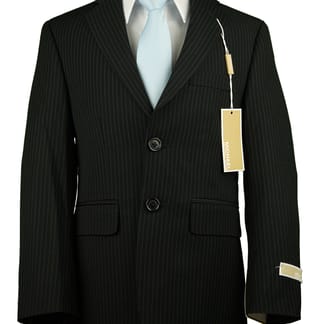 MICHAEL KORS Boys Classic Fit Black Stripe Suit - Single Breasted