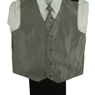 MILANO SILER Boys Classic Fit Dress Black Outfit - 4 Piece