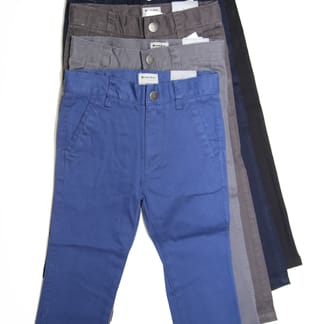 MOCHA NOIR Boys Slim Fit Cotton Blend Stretch Pants