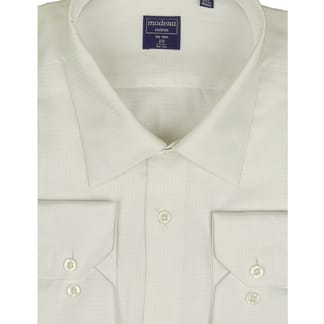 MODENA Mens Classic Fit Long Sleeve Wrinkle Free Textured White Dress Shirt
