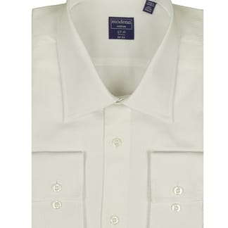 MODENA Mens Classic Fit Long Sleeve Wrinkle Free White Dress Shirt