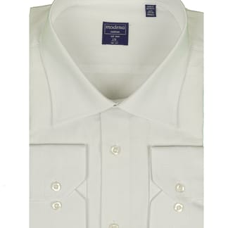 MODENA Mens Classic Fit Textured White L/S Dress Shirt