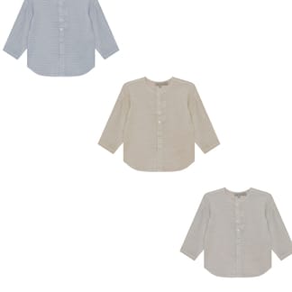 NO 18 BOYS Long Sleeve 100% Cotton Design With No Collar Dress Shirt SB2CY1680